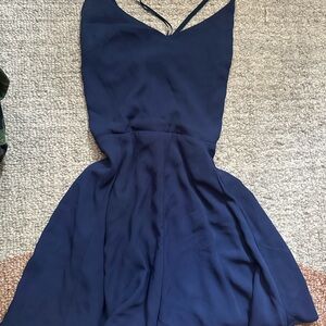 Express Strapless Navy Dress